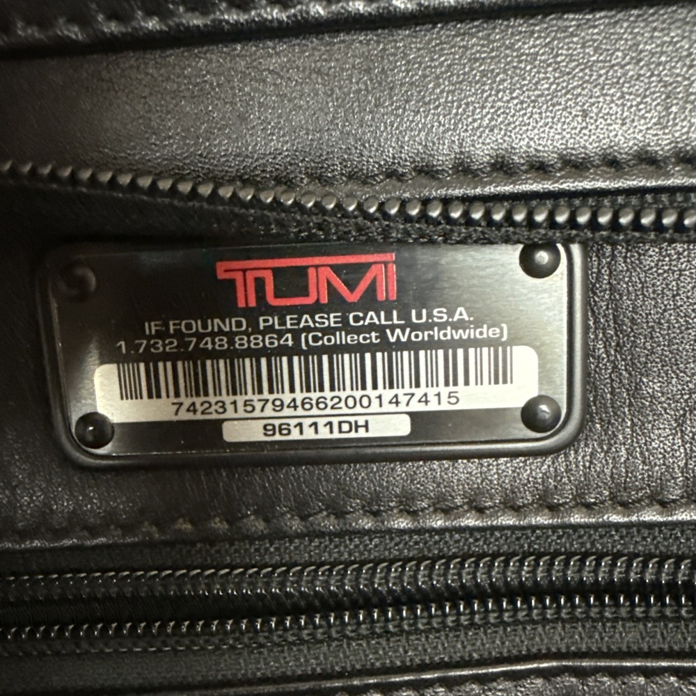 TUMI‎ Briefcase Leather Black Laptop Bag Business Travel Computer 96111DH - Picture 15 of 16